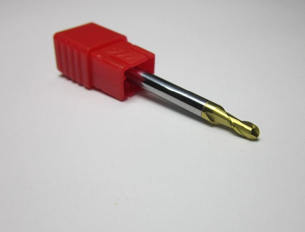 1PCS R01.5 HRC62 2 flutes Tungsten Carbide Ball Nose End Mill set bit - Extrusion and CNC