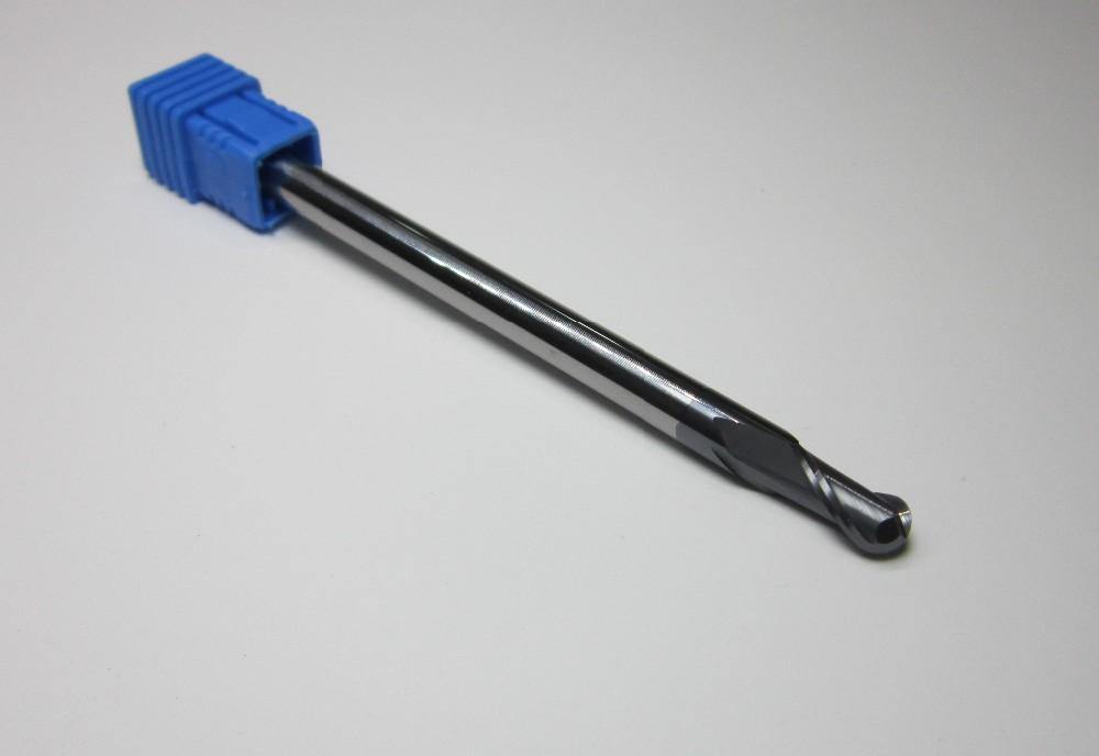 4PCS HRC45 R2.0 R3.0 R4.0 R5.0 2F Long shank L-100mm Carbide Ball Nose End Mills set bit - Extrusion and CNC