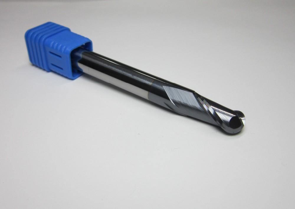 4PCS HRC45 R2.0 R3.0 R4.0 R5.0 2F Long shank L-100mm Carbide Ball Nose End Mills set bit - Extrusion and CNC