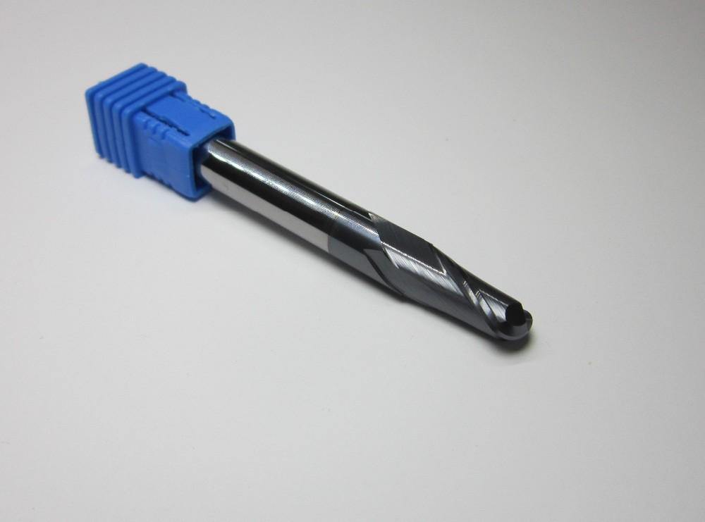 4PCS HRC45 R2.0 R3.0 R4.0 R5.0 2F Long shank L-75mm Carbide Ball Nose End Mills set bit - Extrusion and CNC