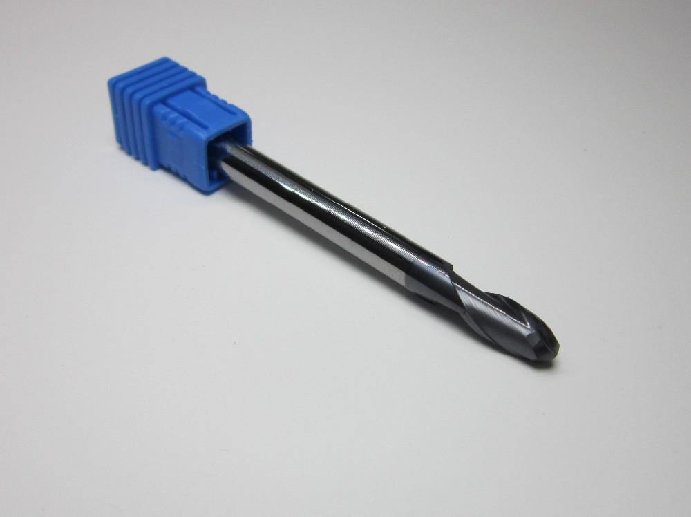 4PCS HRC45 R2.0 R3.0 R4.0 R5.0 2F Long shank L-75mm Carbide Ball Nose End Mills set bit - Extrusion and CNC