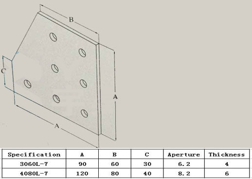 7L Bolts Reinforcement Connection Joining plate 4080 (7 L Joining plate) - Extrusion and CNC