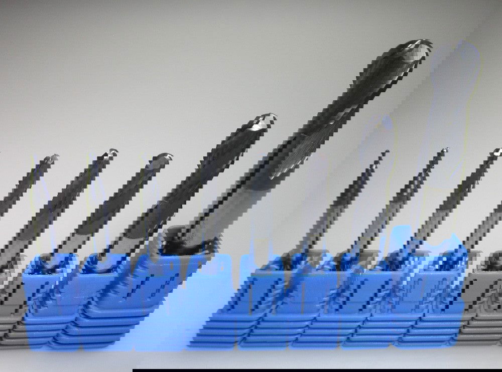 8PCS R0.5 1.0 1.5 2.0 2.5 3.0 4.0 5.0 HRC45 2 flutes Tungsten Carbide Ball Nose End Mill set bits - Extrusion and CNC