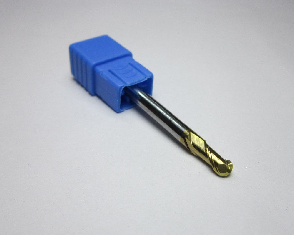 8PCS R0.5 1.0 1.5 2.0 2.5 3.0 4.0 5.0 HRC58 2 flutes Tungsten Carbide Ball Nose End Mill set bits - Extrusion and CNC