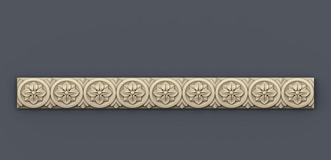STL Format 3D Border Decoration -007 - Extrusion and CNC