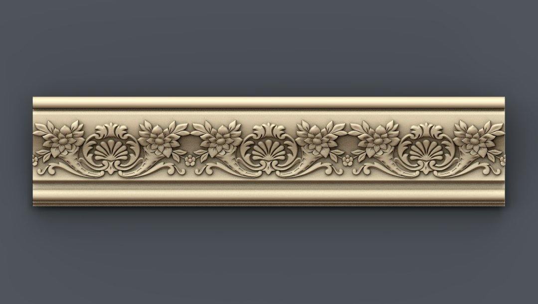 STL Format 3D Border Decoration -010 - Extrusion and CNC