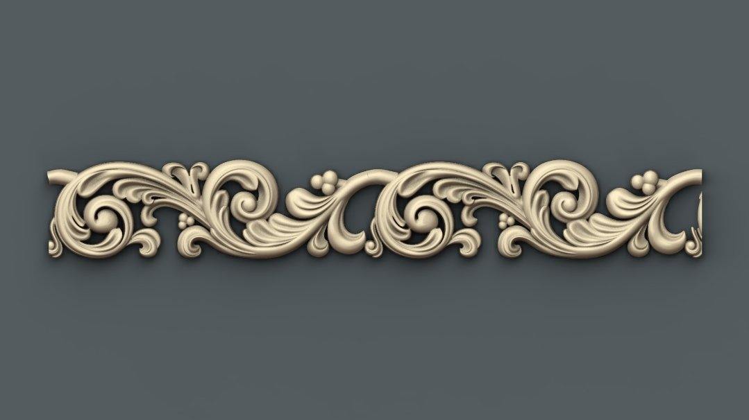 STL Format 3D Border Decoration -011 - Extrusion and CNC