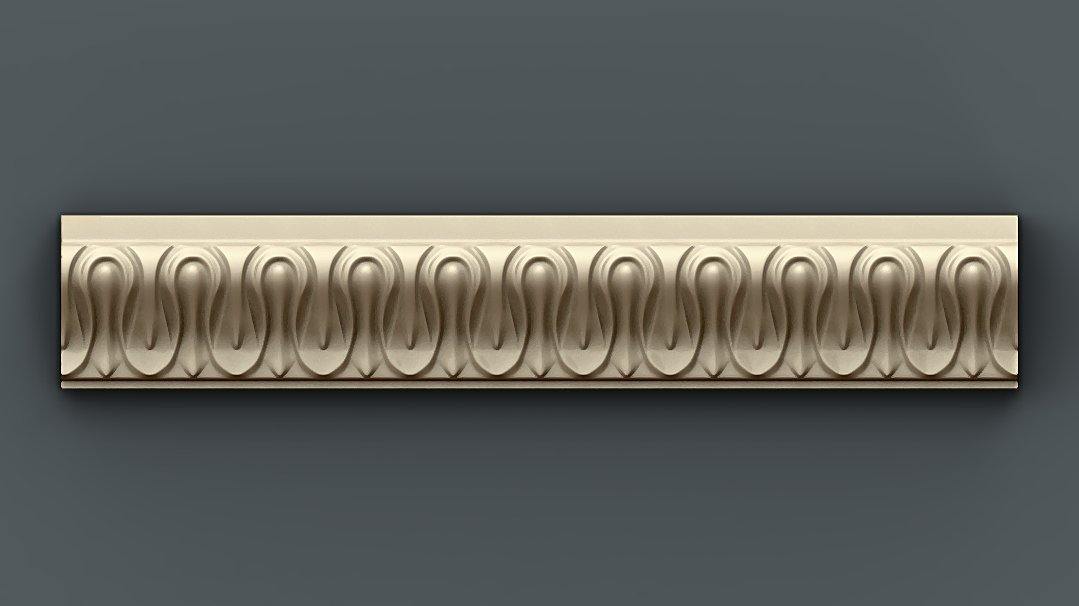 STL Format 3D Border Decoration -013 - Extrusion and CNC