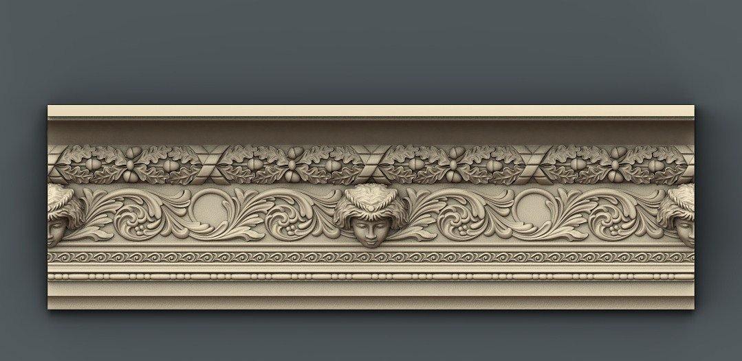 STL Format 3D Border Decoration -025 - Extrusion and CNC
