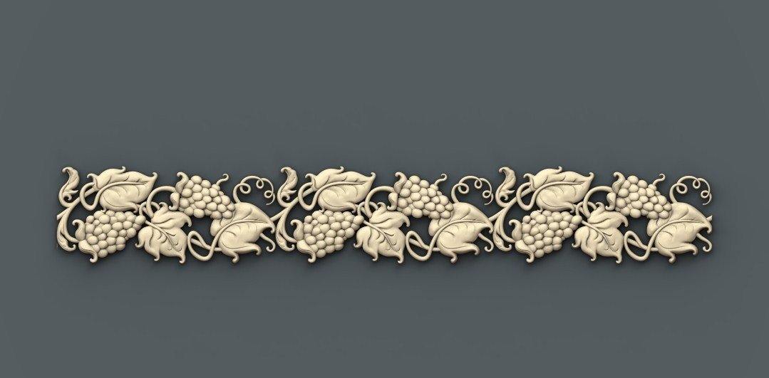 STL Format 3D Border Decoration -027 - Extrusion and CNC