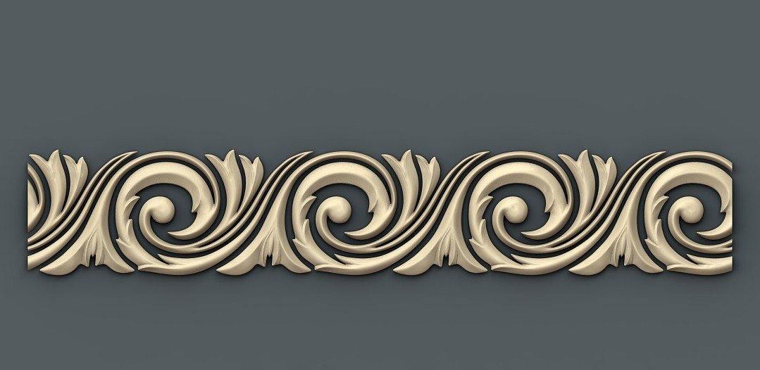 STL Format 3D Border Decoration -031 - Extrusion and CNC