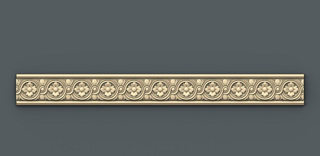 STL Format 3D Border Decoration -035 - Extrusion and CNC