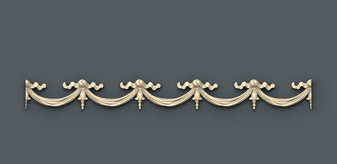 STL Format 3D Border Decoration -038 - Extrusion and CNC