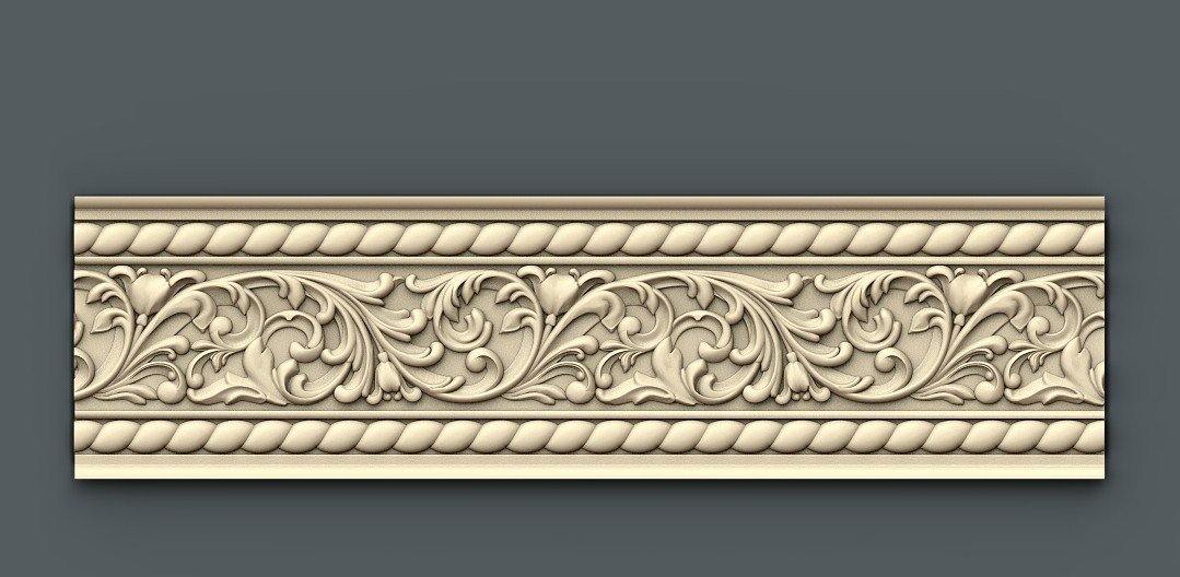 STL Format 3D Border Decoration -045 - Extrusion and CNC