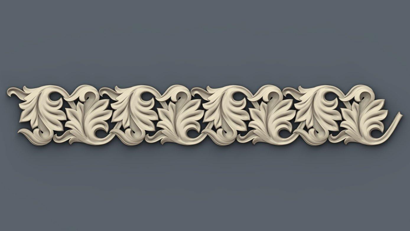 STL Format 3D Border Decoration -051 - Extrusion and CNC
