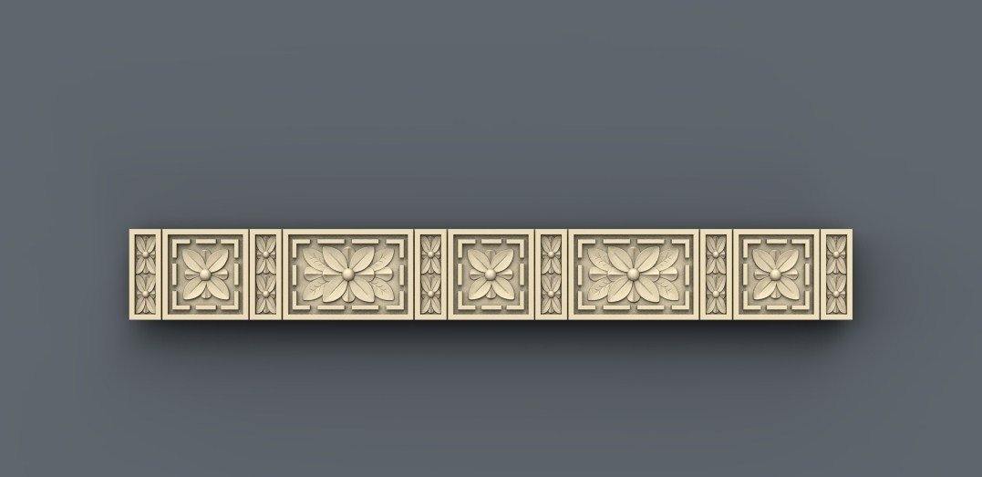 STL Format 3D Border Decoration -059 - Extrusion and CNC