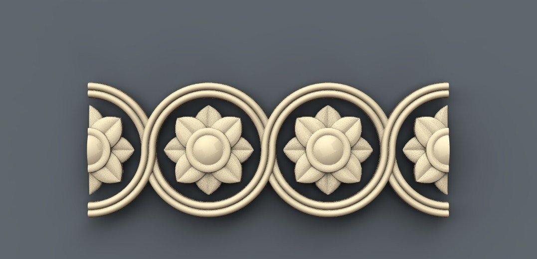 STL Format 3D Border Decoration -061 - Extrusion and CNC