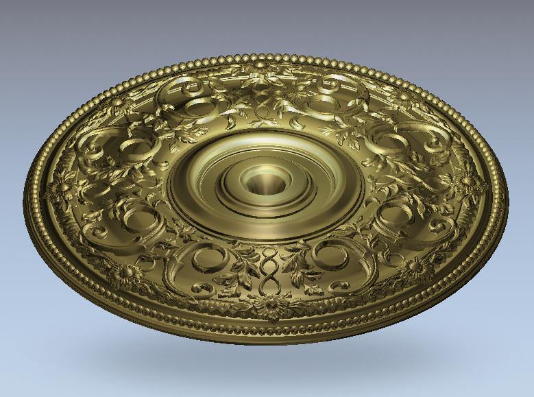 STL Format 3D Furniture Ceiling Decoration Round Patterns - 042 - Extrusion and CNC