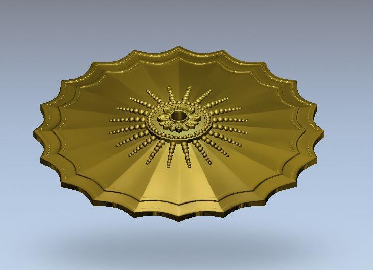 STL Format 3D Furniture Ceiling Decoration Round Patterns - 055 - Extrusion and CNC