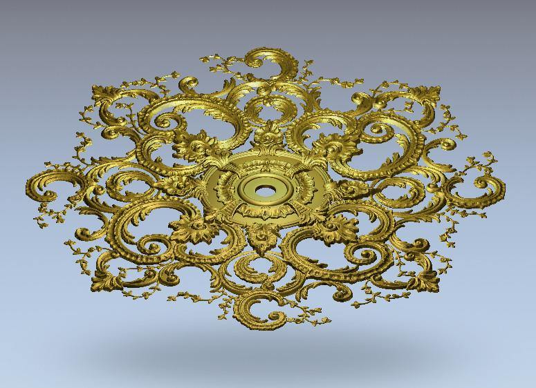 STL Format 3D Furniture Ceiling Decoration Round Patterns - 064 - Extrusion and CNC