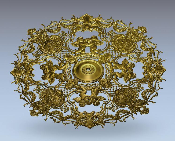STL Format 3D Furniture Ceiling Decoration Round Patterns - 072 - Extrusion and CNC