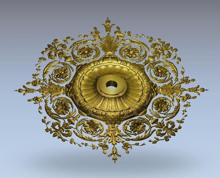 STL Format 3D Furniture Ceiling Decoration Round Patterns - 102 - Extrusion and CNC
