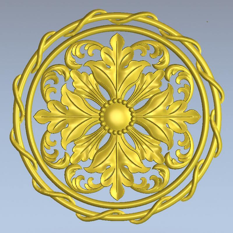 STL Format 3D Furniture Decorativ Round Patterns - 002 - Extrusion and CNC