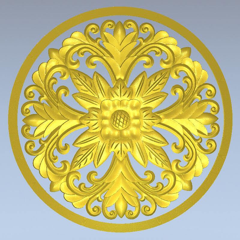 STL Format 3D Furniture Decorativ Round Patterns - 008 - Extrusion and CNC