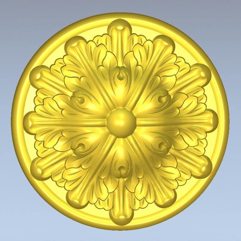 STL Format 3D Furniture Decorativ Round Patterns - 009 - Extrusion and CNC