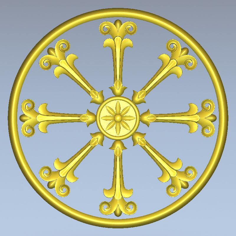 STL Format 3D Furniture Decorativ Round Patterns - 011 - Extrusion and CNC
