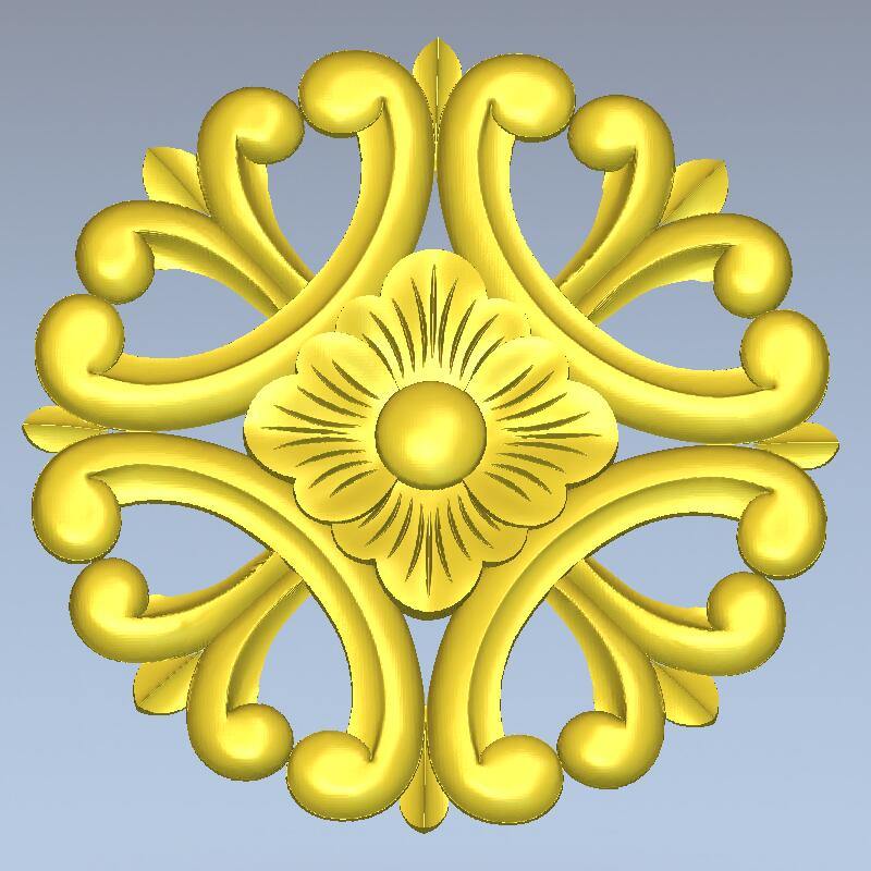 STL Format 3D Furniture Decorativ Round Patterns - 012 - Extrusion and CNC