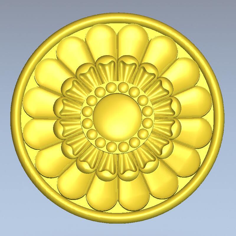 STL Format 3D Furniture Decorativ Round Patterns - 016 - Extrusion and CNC