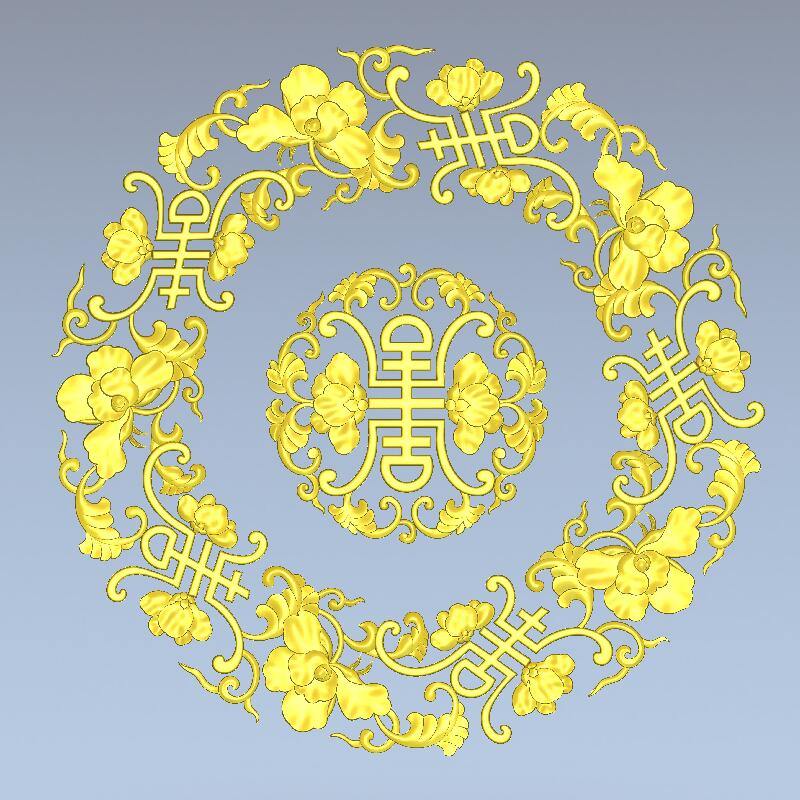 STL Format 3D Furniture Decorativ Round Patterns - 017 - Extrusion and CNC