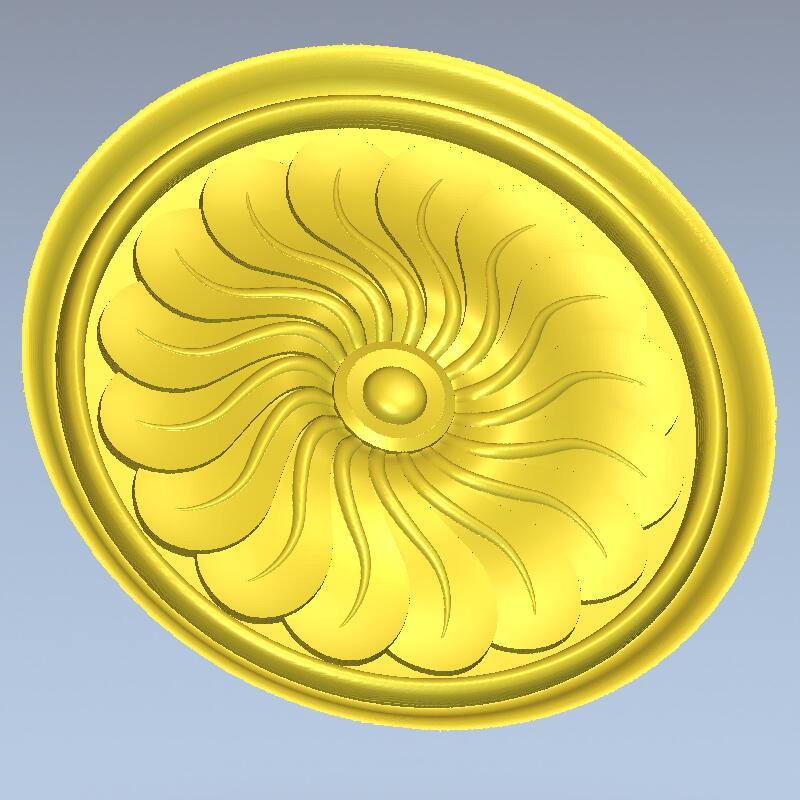 STL Format 3D Furniture Decorativ Round Patterns - 018 - Extrusion and CNC