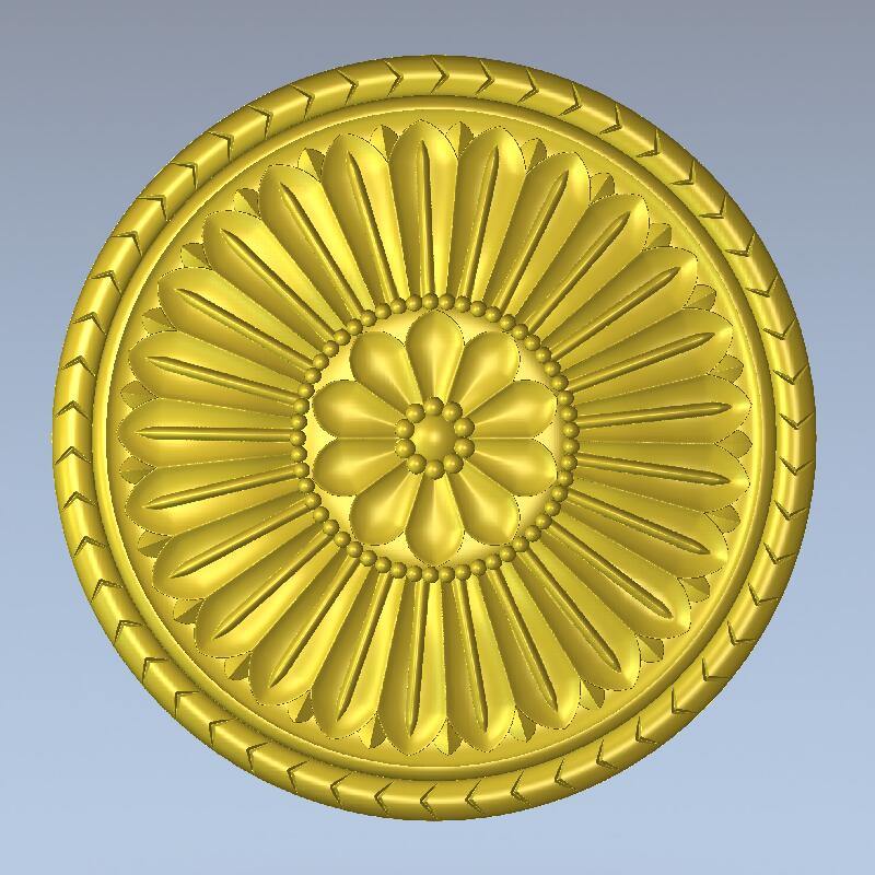 STL Format 3D Furniture Decorativ Round Patterns - 026 - Extrusion and CNC