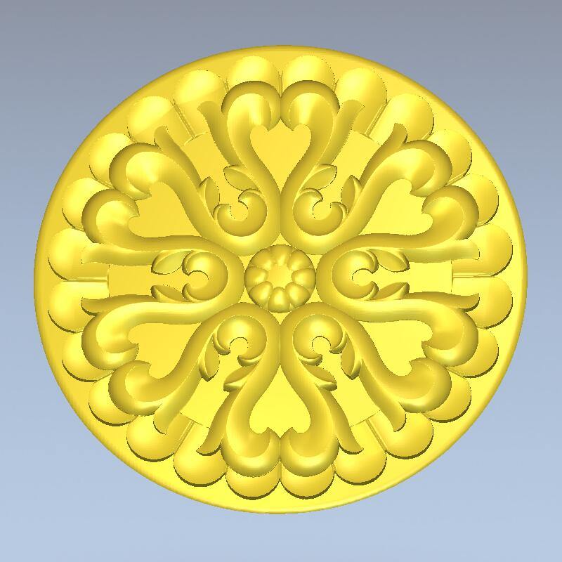 STL Format 3D Furniture Decorativ Round Patterns - 036 - Extrusion and CNC