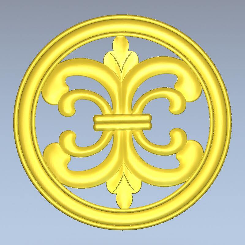 STL Format 3D Furniture Decorativ Round Patterns - 042 - Extrusion and CNC