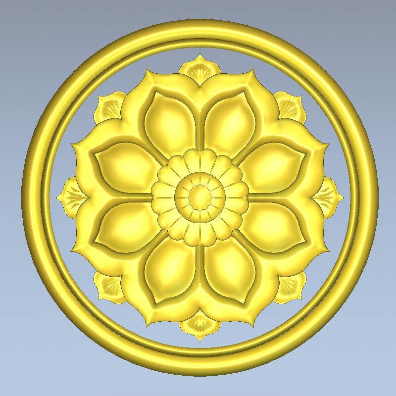 STL Format 3D Furniture Decorativ Round Patterns - 056 - Extrusion and CNC