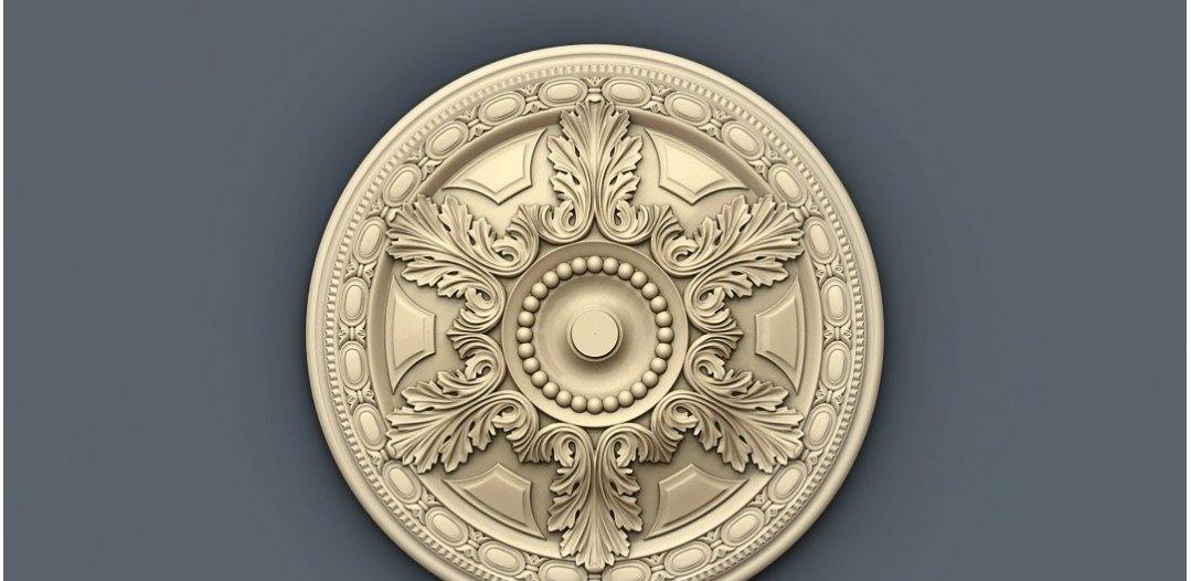 STL Format 3D Furniture , Doors Decoration Round - 014 - Extrusion and CNC