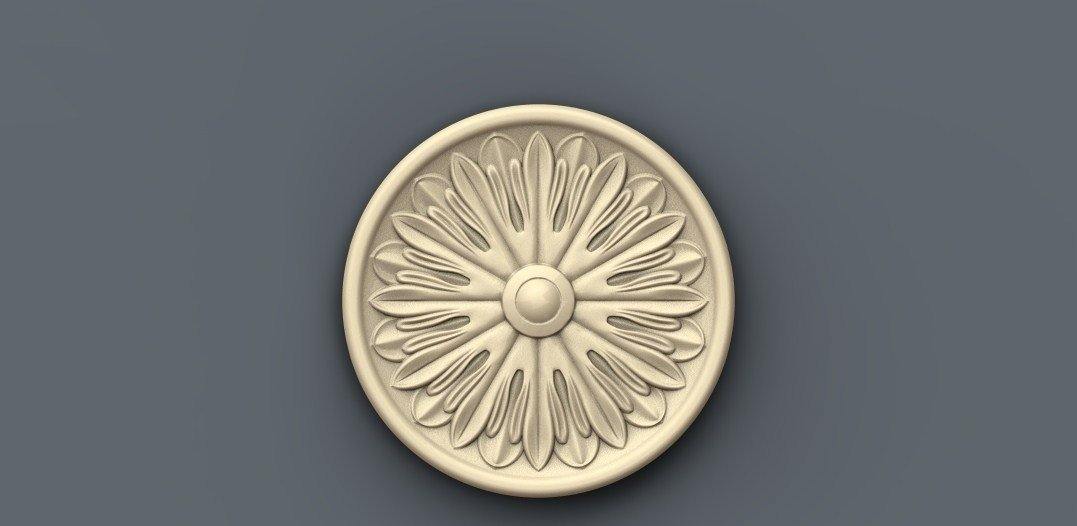 STL Format 3D Furniture , Doors Decoration Round - 016 - Extrusion and CNC