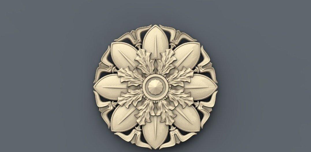 STL Format 3D Furniture , Doors Decoration Round - 018 - Extrusion and CNC