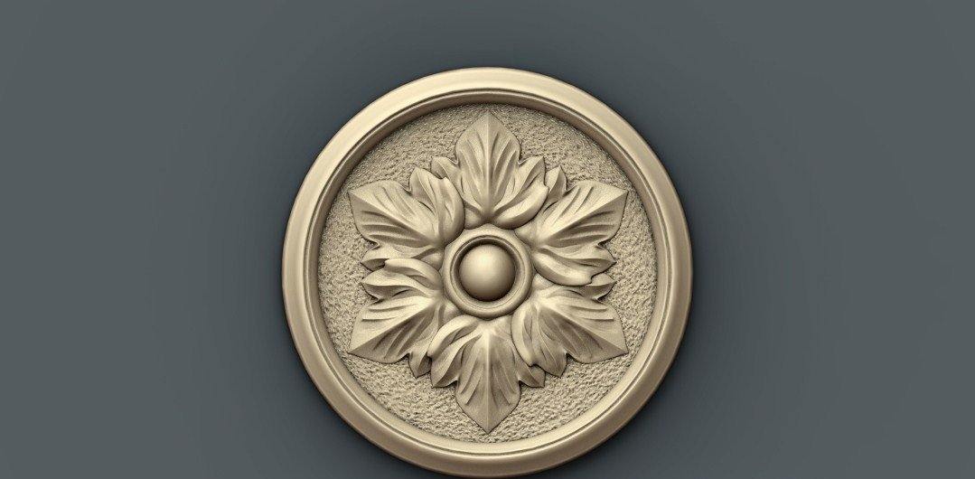 STL Format 3D Furniture , Doors Decoration Round - 027 - Extrusion and CNC