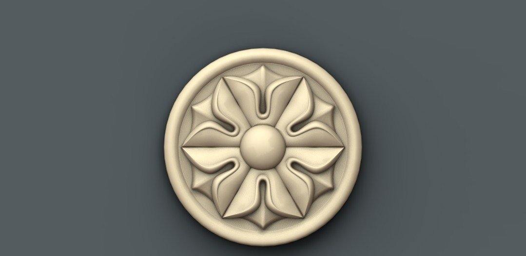 STL Format 3D Furniture , Doors Decoration Round - 028 - Extrusion and CNC
