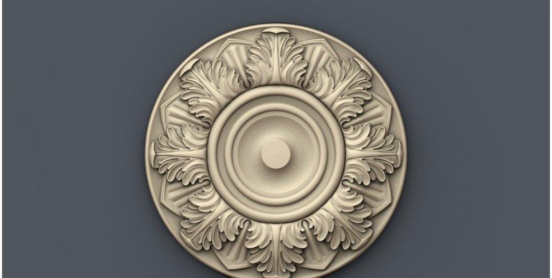 STL Format 3D Furniture , Doors Decoration Round - 037 - Extrusion and CNC