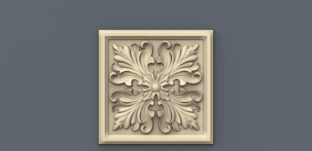 STL Format 3D Furniture , Doors Decoration Square - 010 - Extrusion and CNC