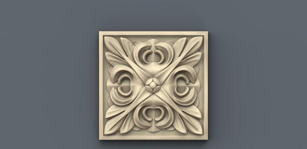 STL Format 3D Furniture , Doors Decoration Square - 012 - Extrusion and CNC