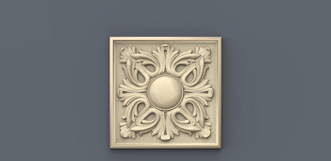 STL Format 3D Furniture , Doors Decoration Square - 015 - Extrusion and CNC