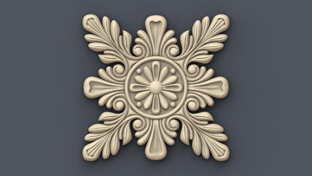 STL Format 3D Furniture , Doors Decoration Square - 020 - Extrusion and CNC