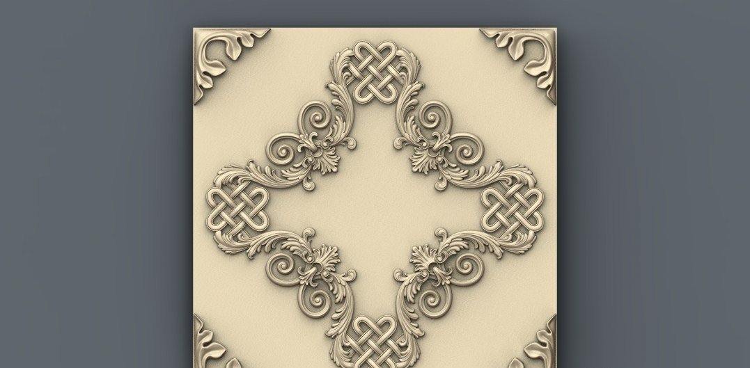 STL Format 3D Furniture , Doors Decoration Square - 033 - Extrusion and CNC