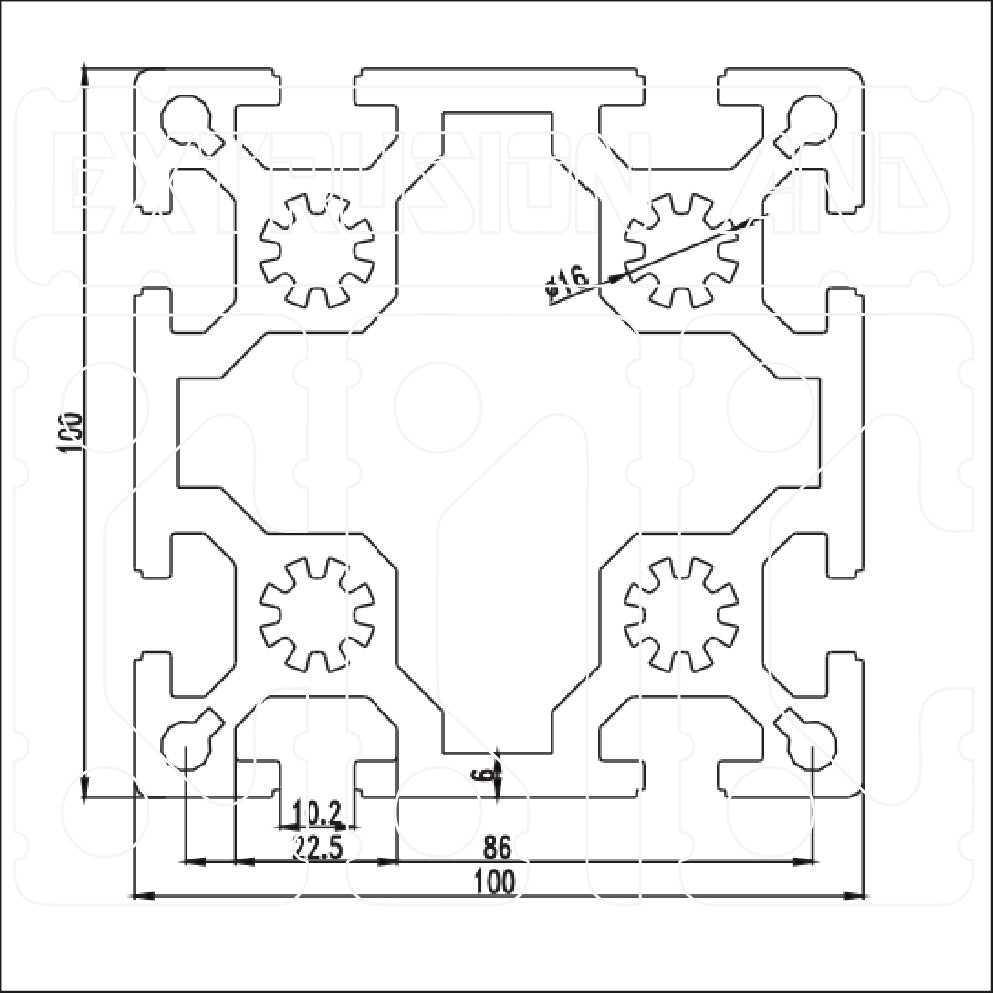 100100-10MM - Extrusion and CNC